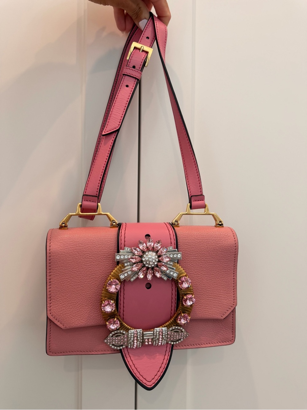 MIU MIU Crystal Embellished Crossbody Bag